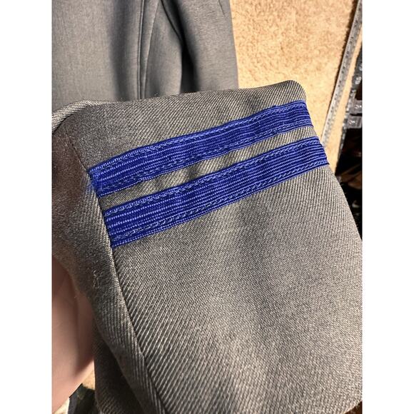 Vtg 70s Greyhound Bus Drivers Howard Uniform Wool ZipUp Jacket Gray Blue Costume - Picture 9 of 16